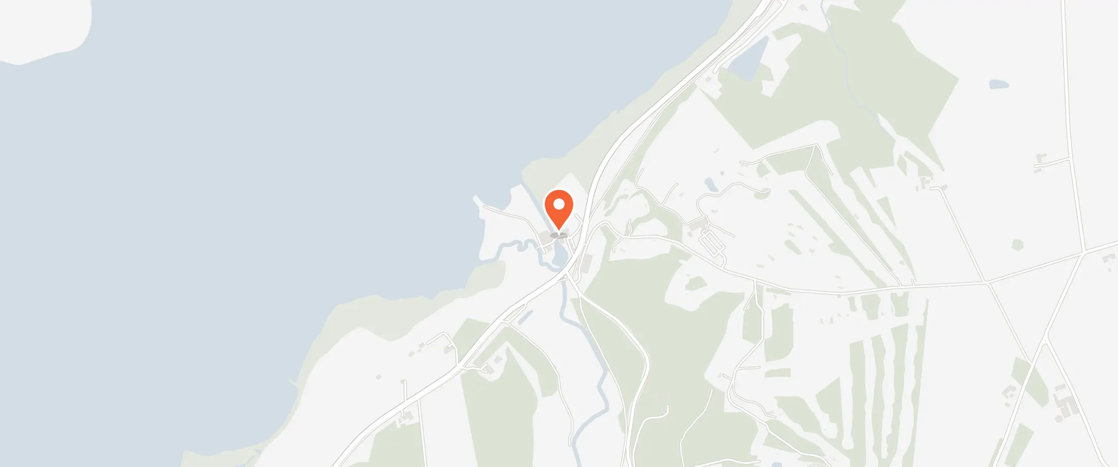 Kort over Aamølle Gæstgiveri, Mariagervej 100, 9560 Hadsund