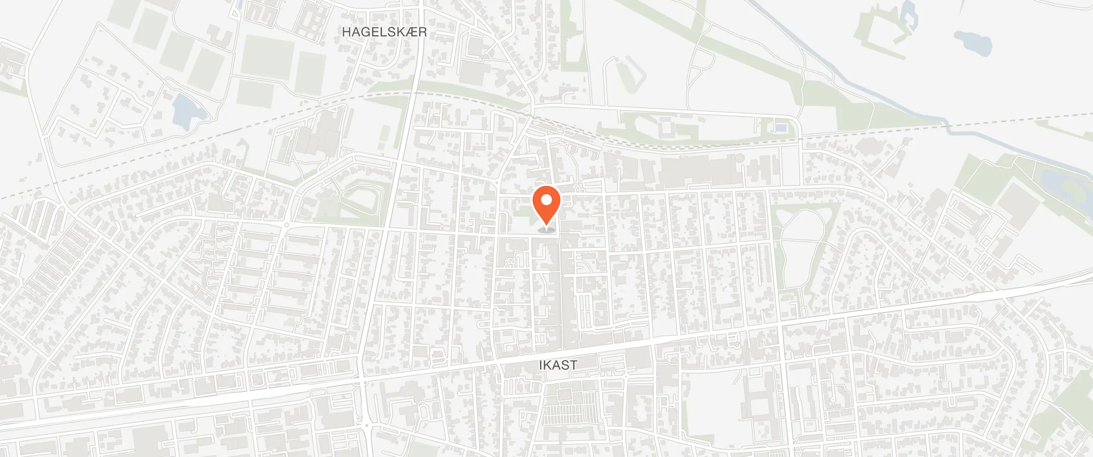 Kort over Bakkehuset, Strøget 47, 7430 Ikast