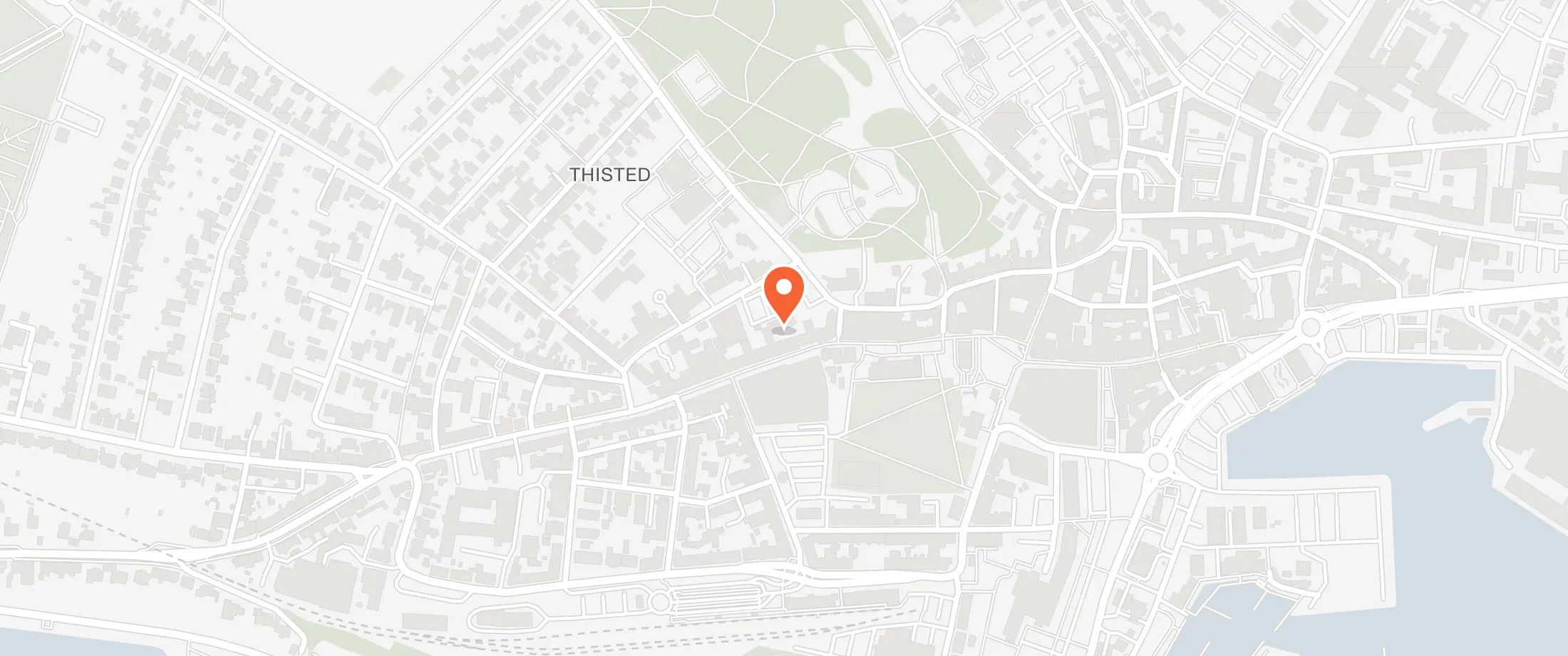 Kort over Cafe Baghuset, Vestergade 22, 7700 Thisted