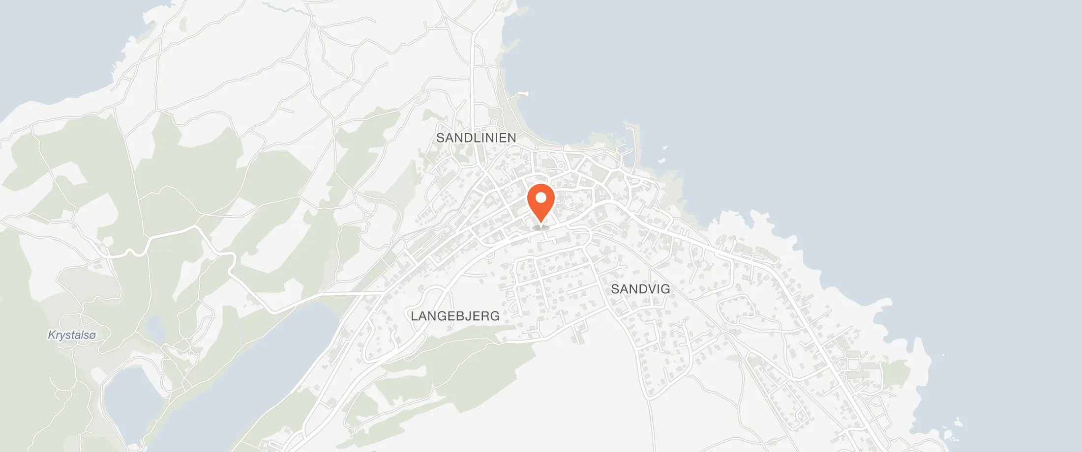 Kort over Danhostel Sandvig, Langebjergvej 12, Allinge-Sandvig, 3770 Sandvig