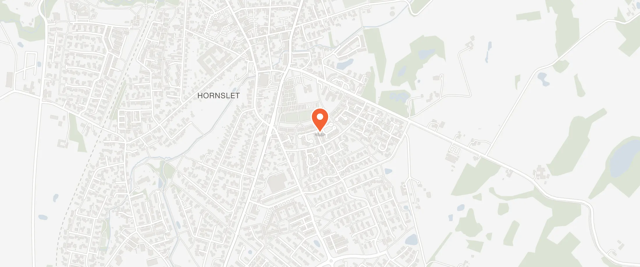 Kort over Fælleshuset Oasen, Præstemarken 6, 8543 Hornslet