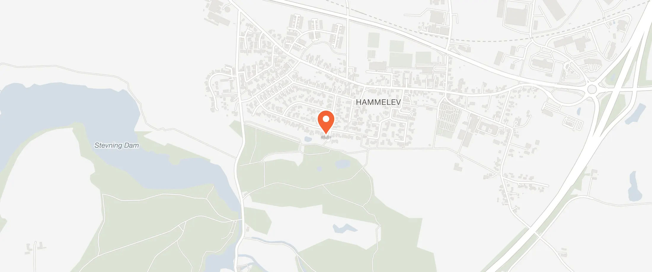 Kort over Hammelev Forsamlingshus, Egevej 8, Hammelev, 6500 Hammelev