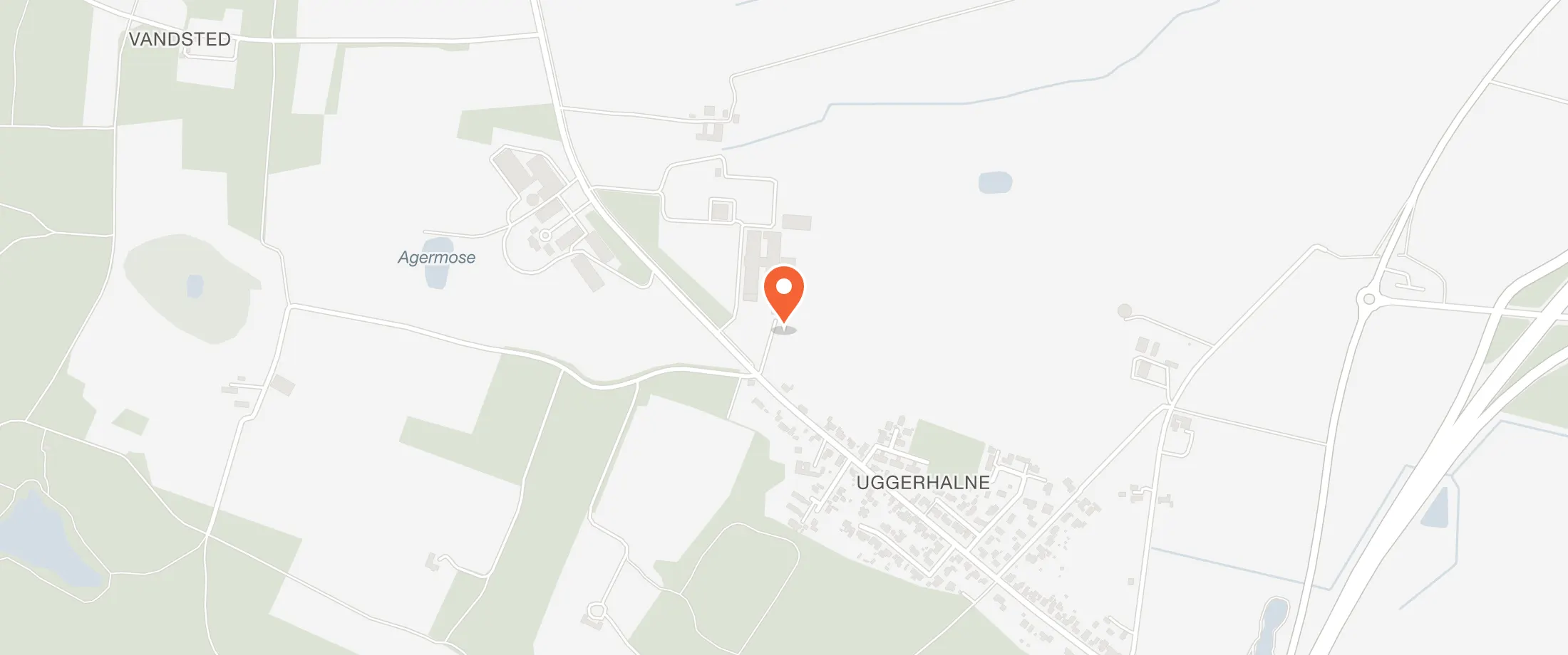 Kort over Helgstrand Event & Konference Center, Grindstedvej 54, 9310 Vodskov