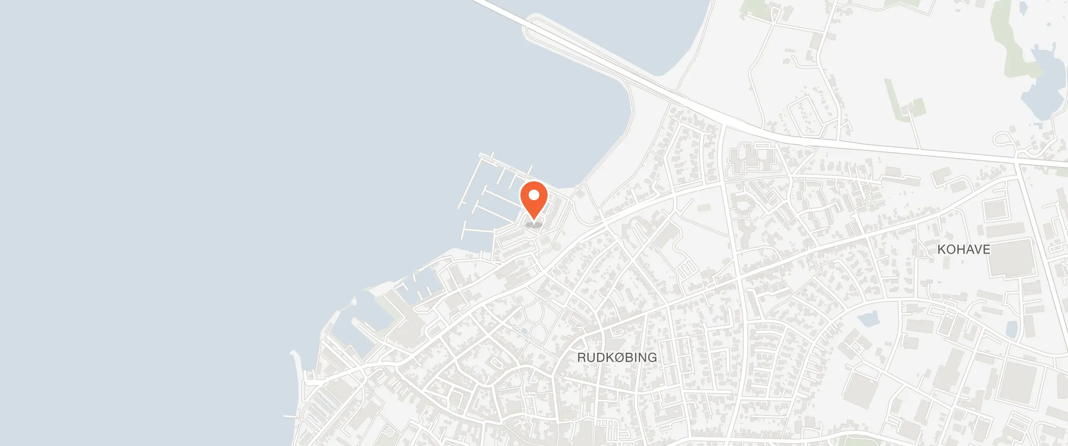 Kort over Hotel Rudkøbing Skudehavn, Skudehavnen 21, 5900 Rudkøbing