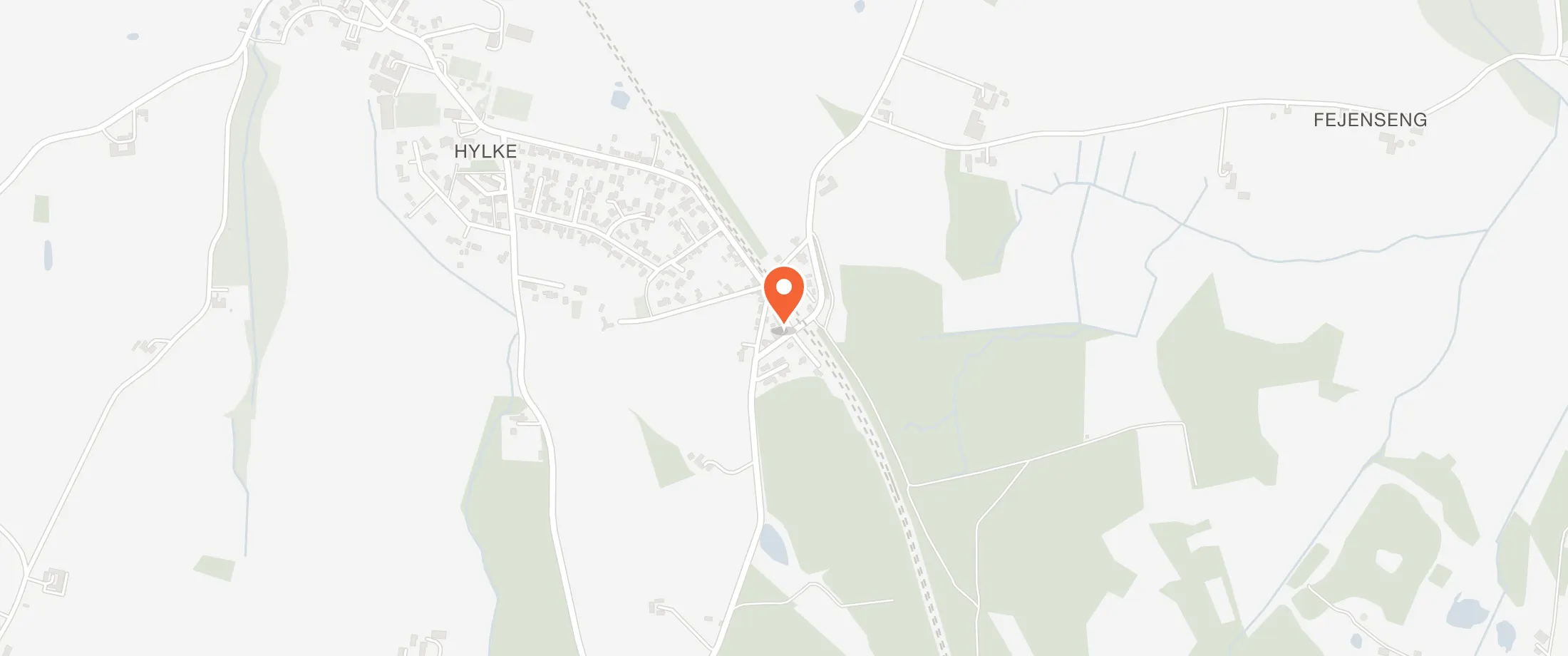 Kort over Hylke Forsamlingshus, Hylkevej 120, 8660 Hylke