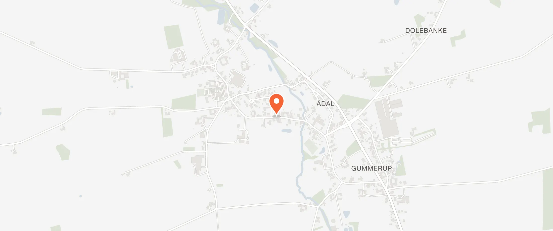 Kort over Køng Forsamlingshus, Byvejen 39, 5620 Køng
