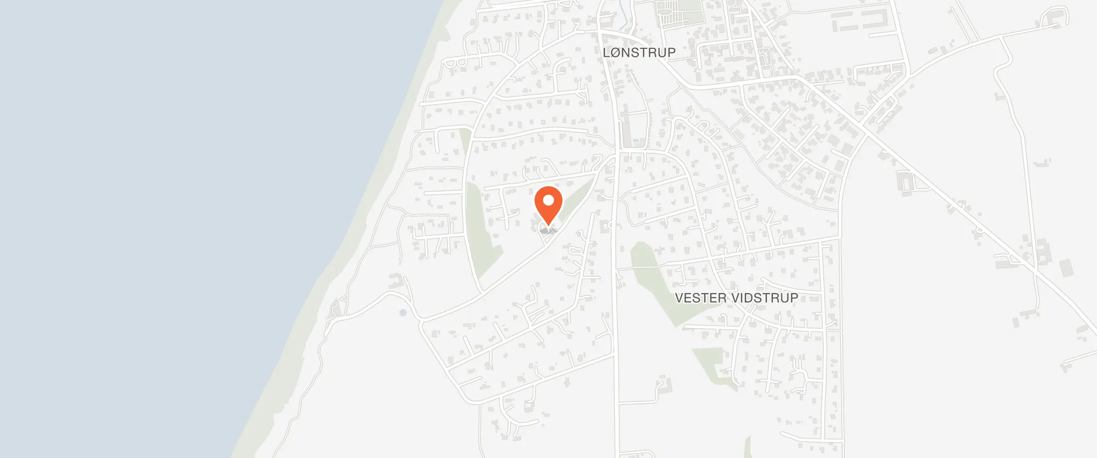 Kort over Lønstrup Strandhotel, Mårup Kirkevej 30, 9800 Lønstrup