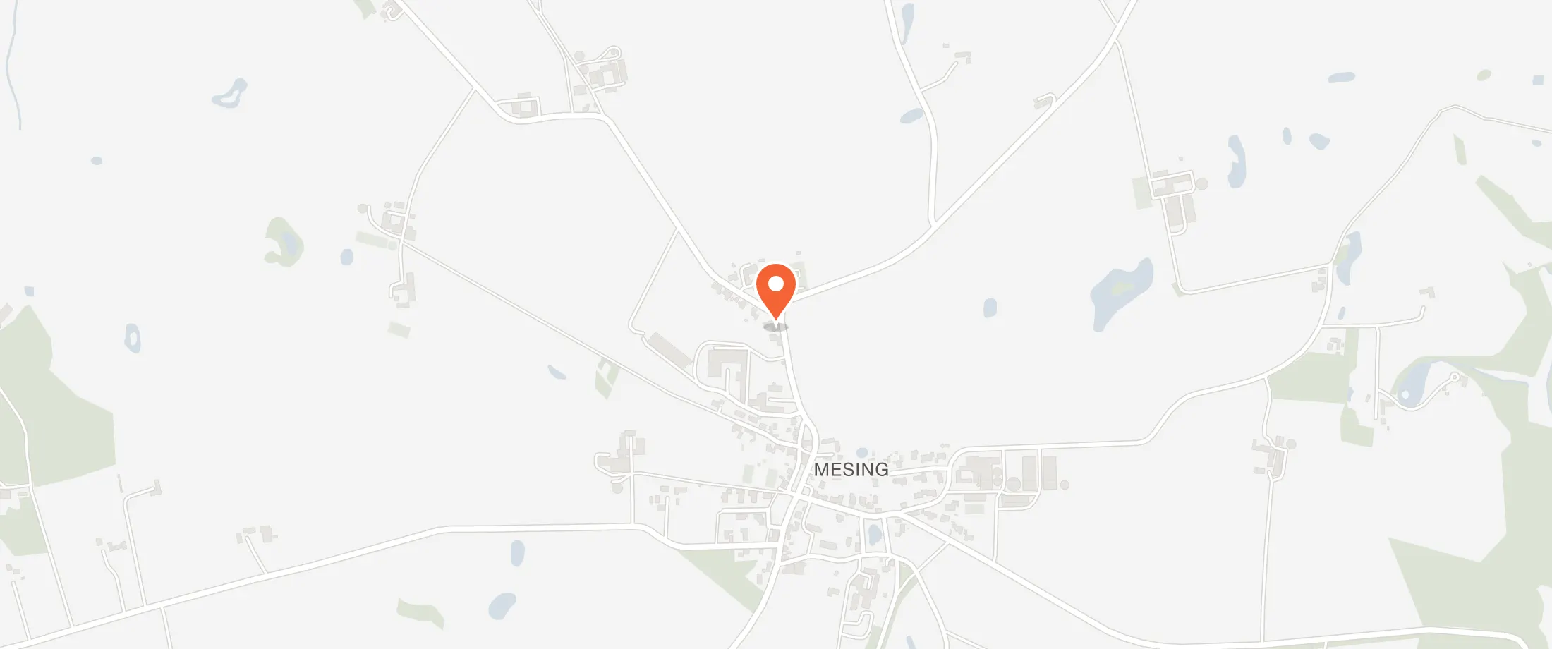Kort over Mesing Forsamlingshus, Foerlev Møllevej 53, 8660 Mesing