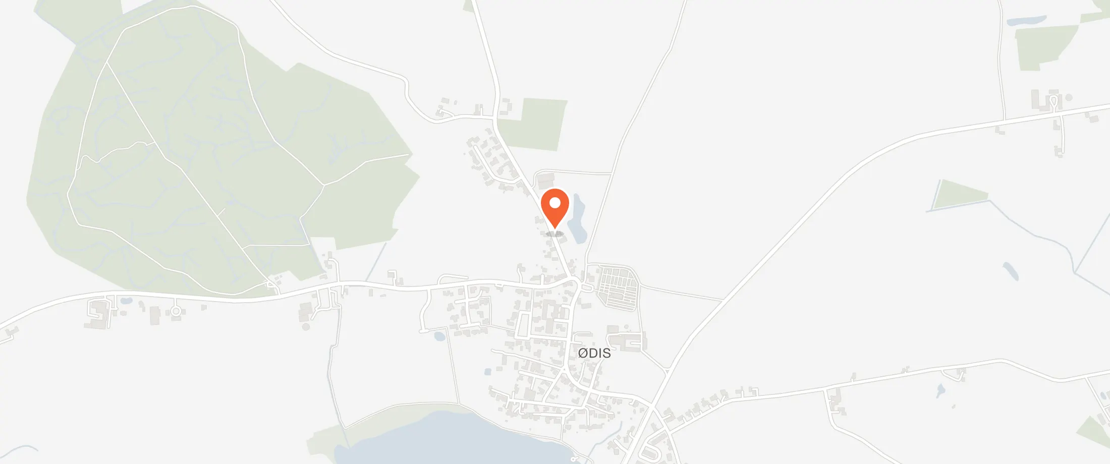 Kort over Ødis Forsamlingshus, Fløjbjergvej 8, Ødis, 6580 Ødis