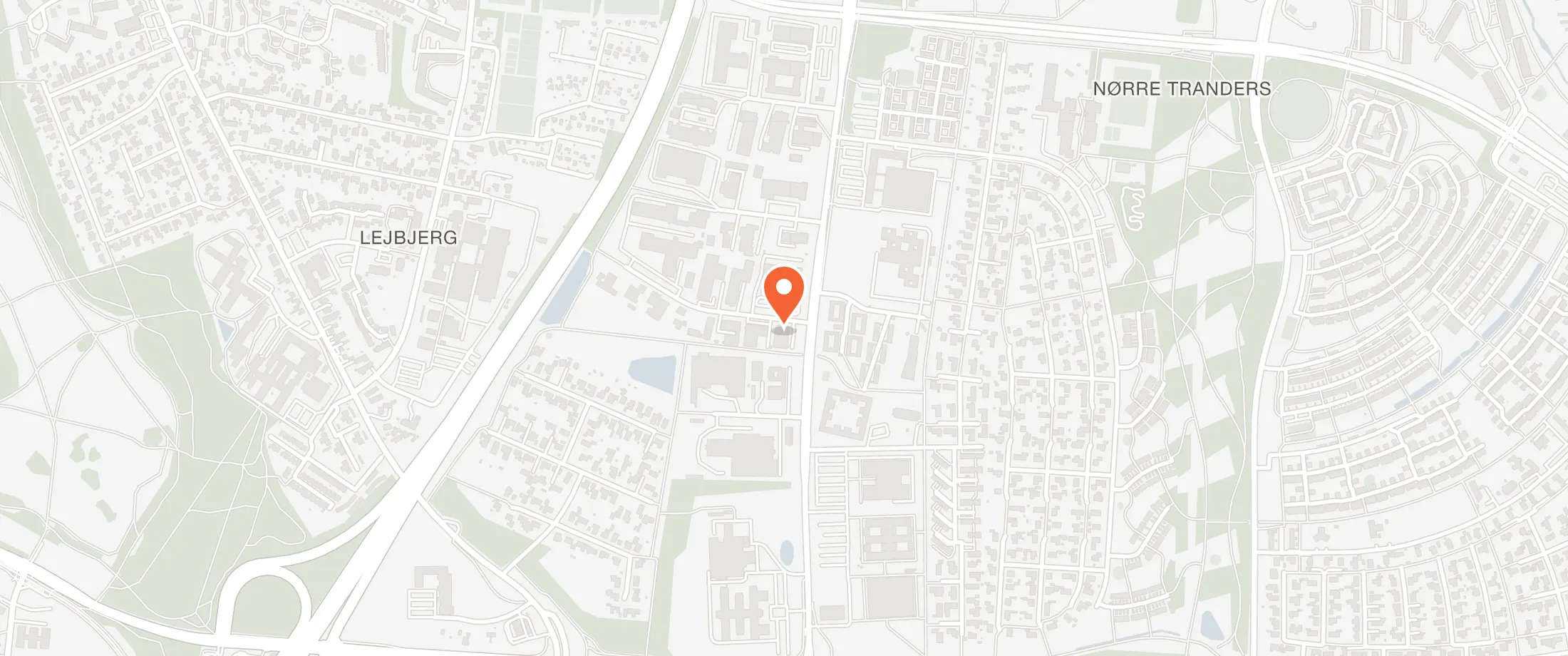 Kort over Restaurant Orkideen, Ølgodvej 1, 9220 Aalborg Øst