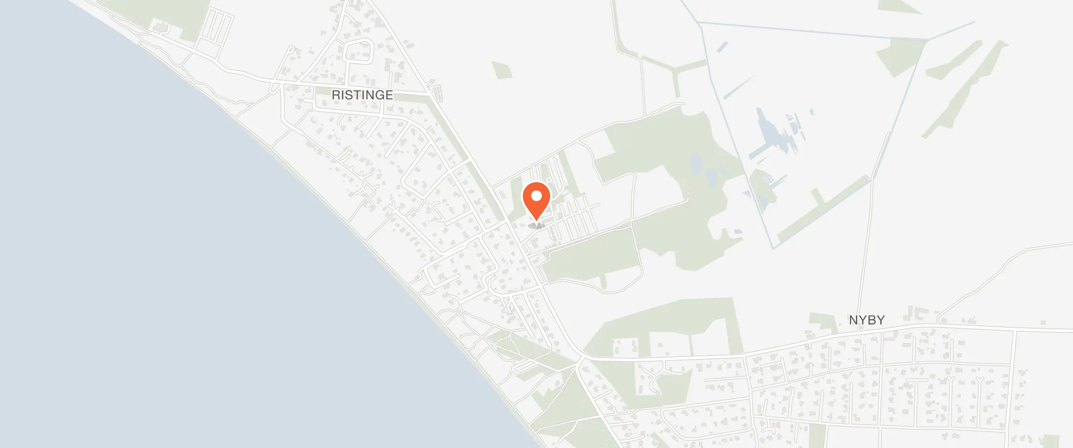 Kort over Ristinge Camping Festlokale, Ristingevej 104, 5932 Ristinge, Humble