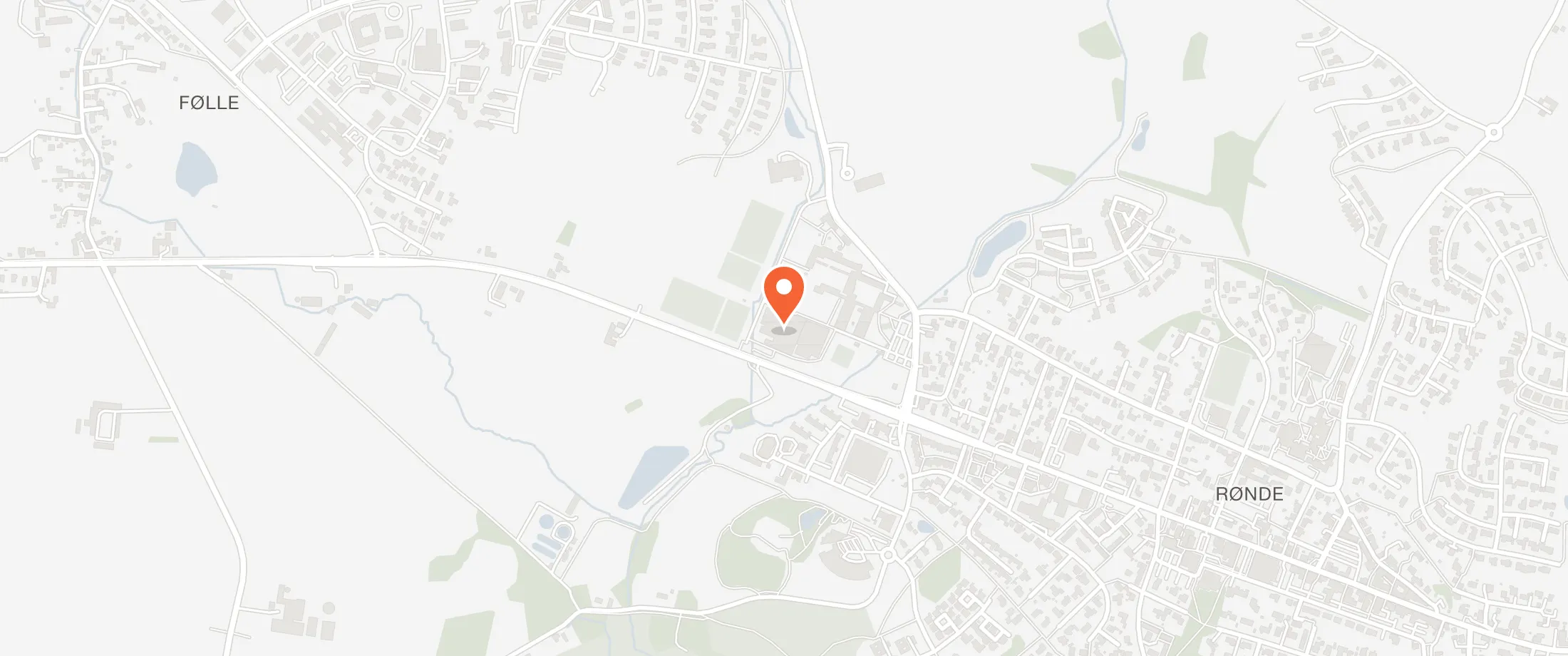 Kort over Rønde Idrætscenter, Skrejrupvej 9B, 8410 Rønde