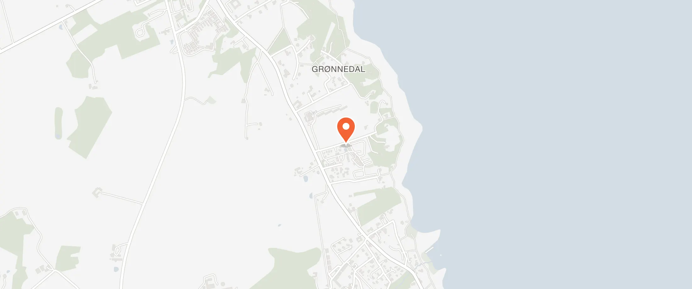 Kort over Sandkaas Familiecamping festlokale, Poppelvej 2, 3770 Sandkås