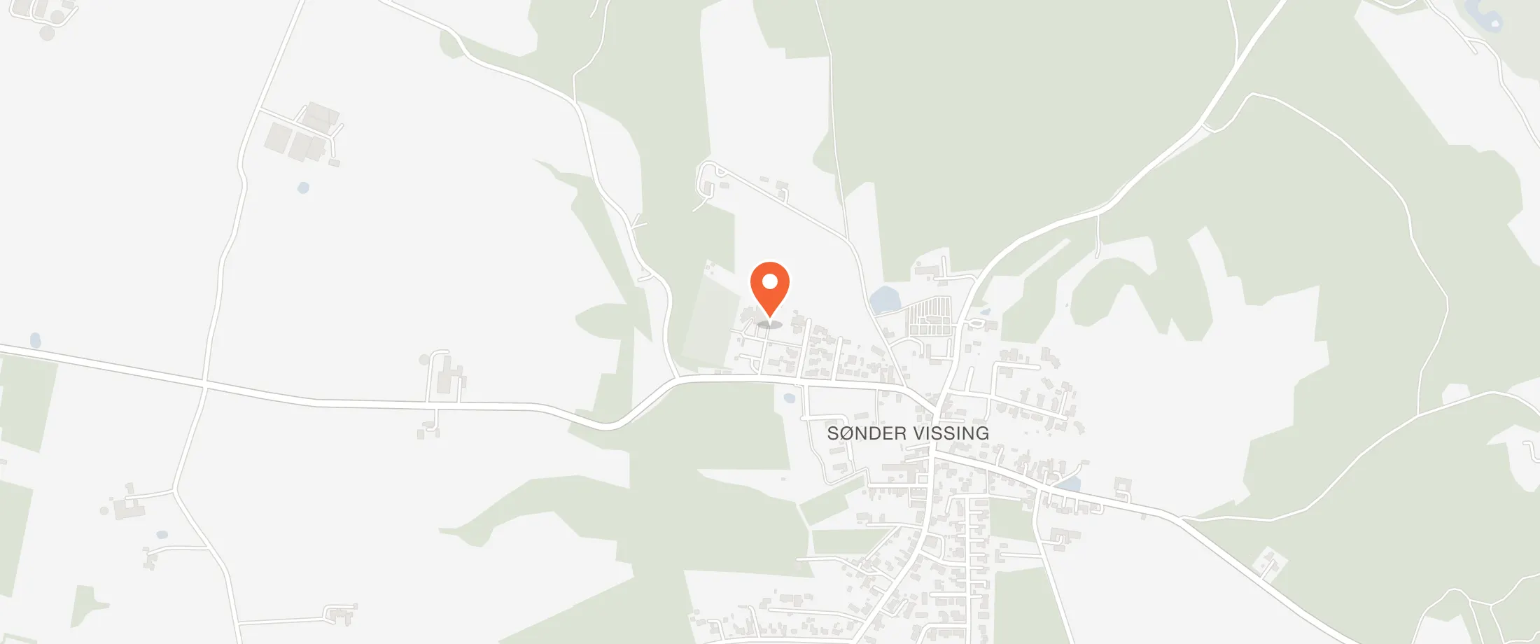Kort over Sdr. Vissing Forsamlingshus (Fælleshuset), Sdr. Vissingvej 26B, 8740 Sdr. Vissing