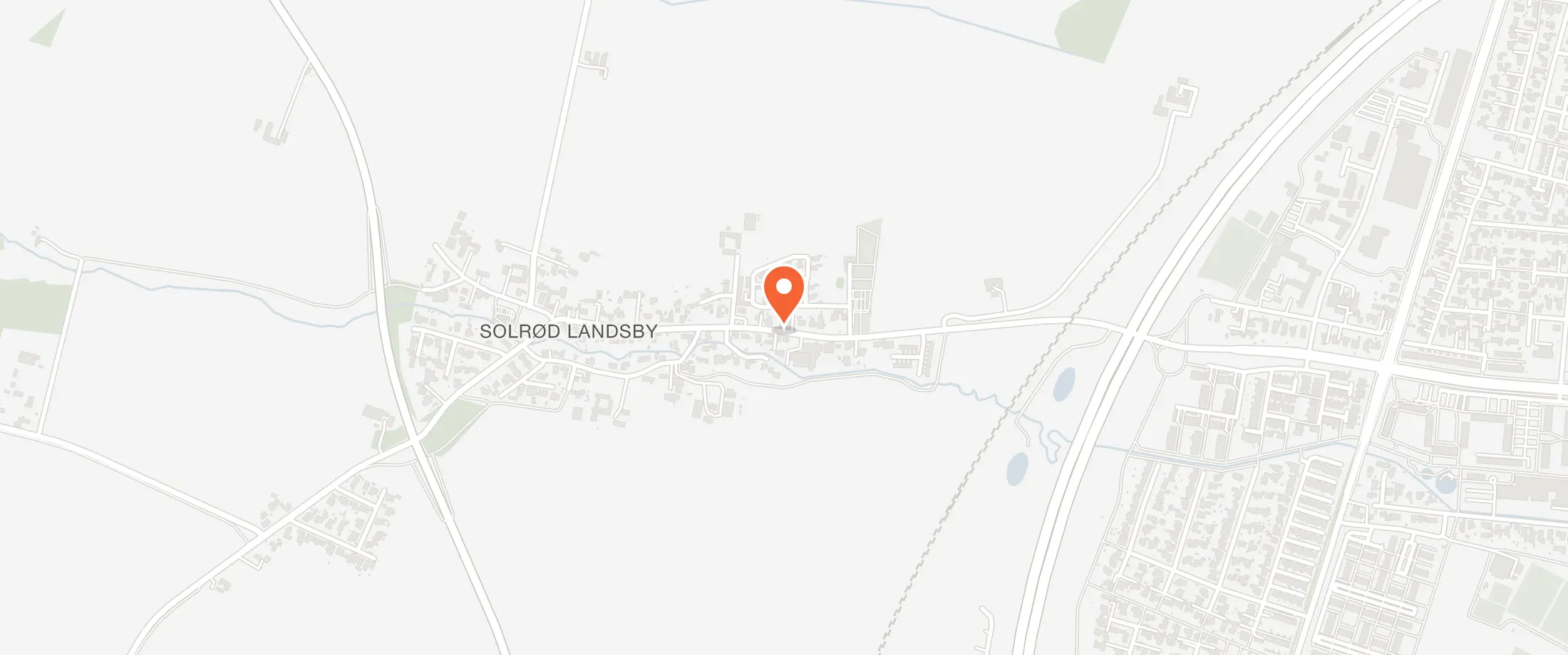 Kort over Solrød Forsamlingshus, Solrød Byvej 14, 2680 Solrød