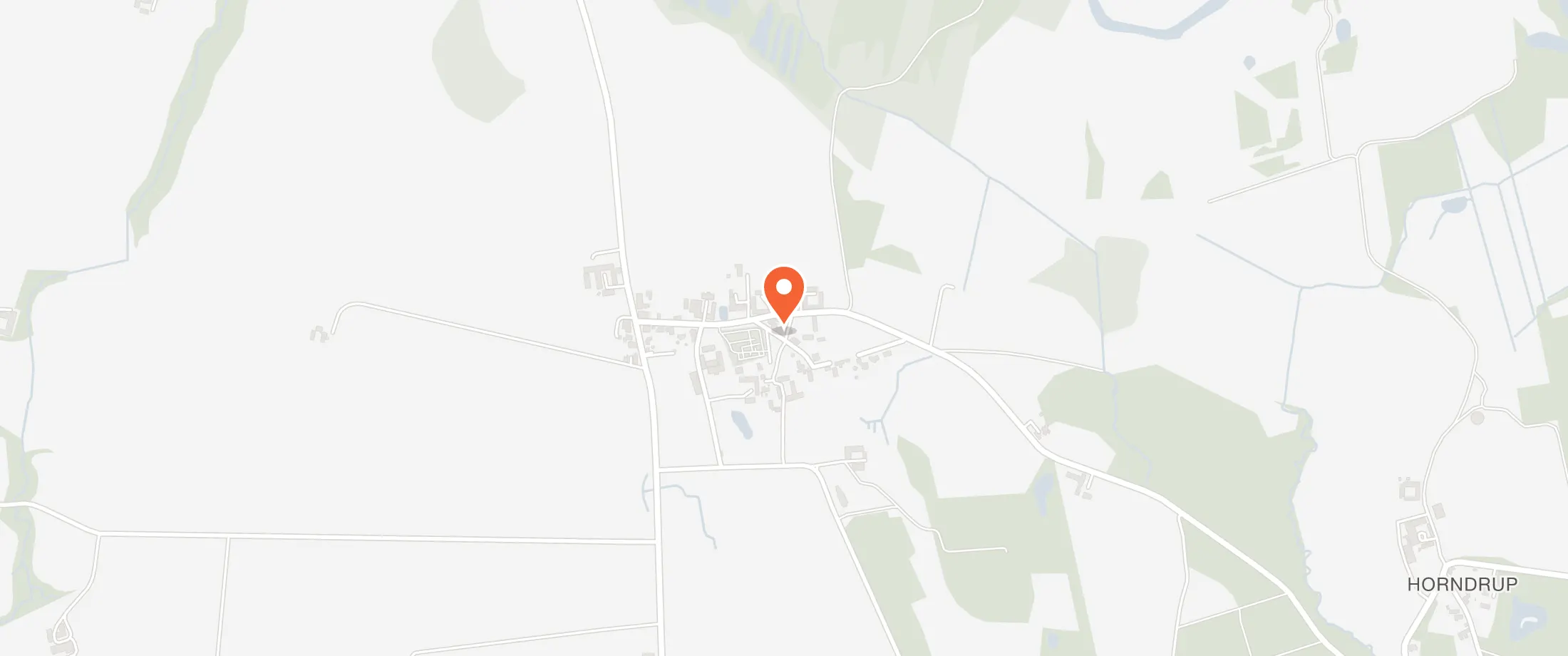 Kort over Tåning Forsamlingshus, Horndrupvej 35, 8660 Tåning