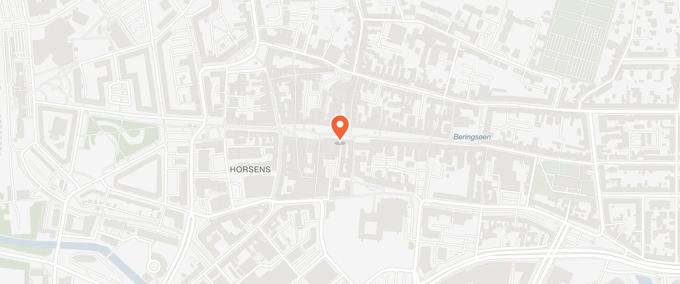 Kort over Teaterhotellet Backstage, Søndergade 22, 8700 Horsens