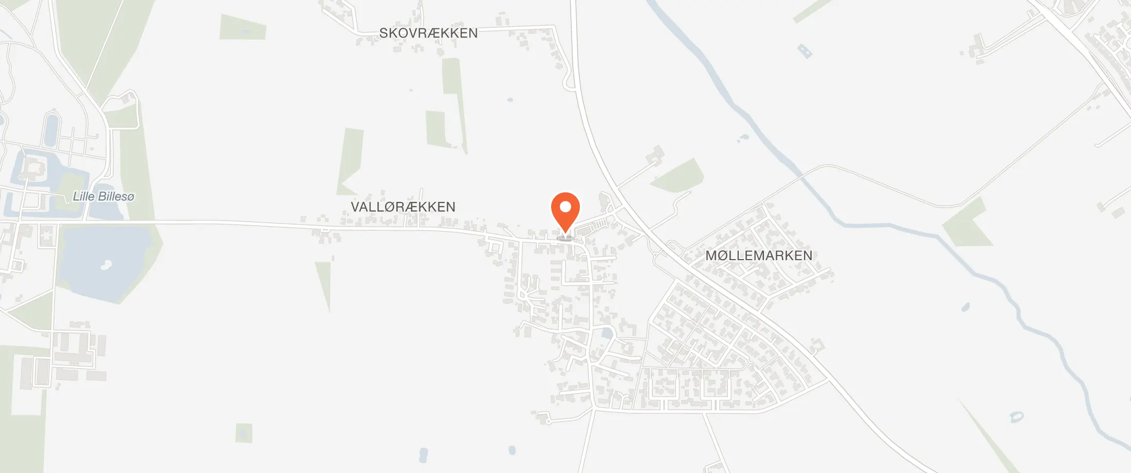 Kort over Valløby Forsamlingshus, Vallørækken 2, 4600 Valløby