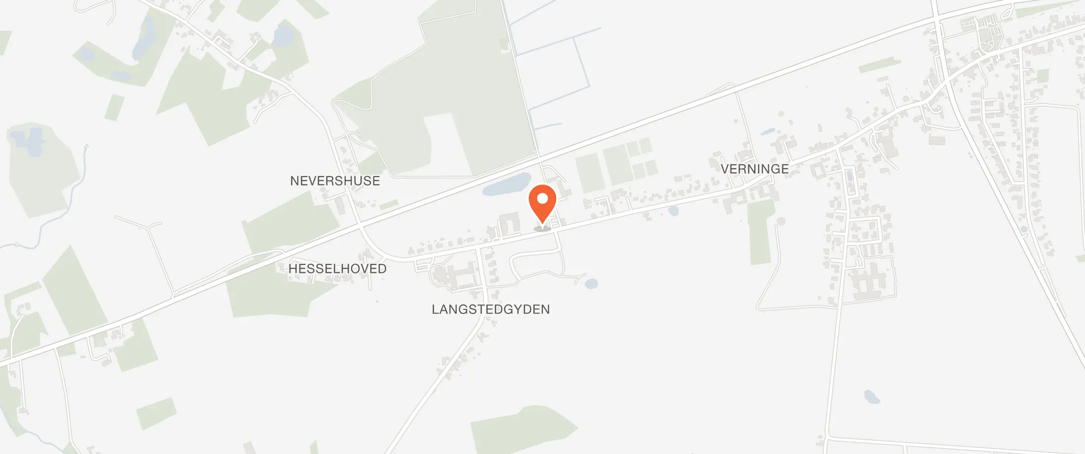 Kort over Verninge Forsamlingshus, Fuglekildevej 85, 5690 Verninge
